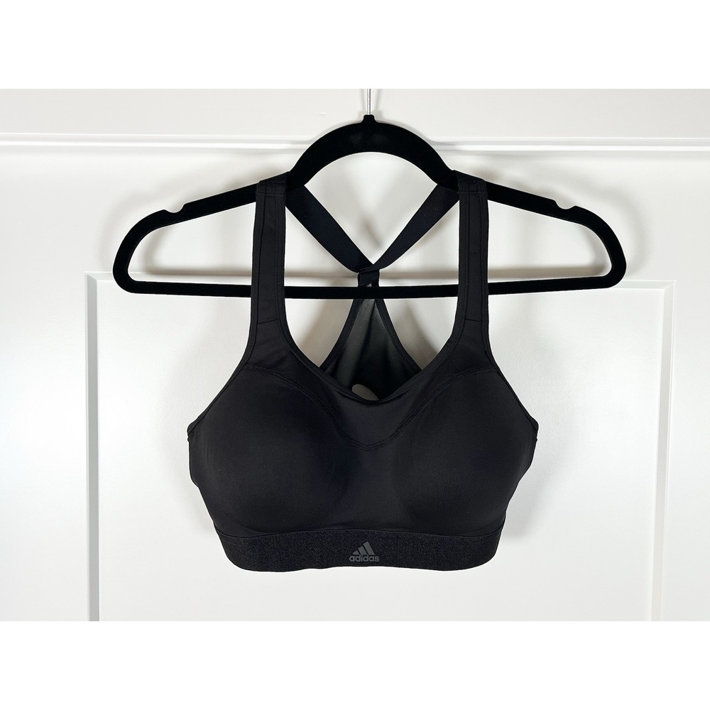 Adidas Stronger For It Racerback High Support Sports Bra Black Molded Cups Small